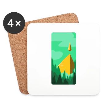 Multi-Pyramide - Untersetzer (4er-Set) - Weiß - Vorne