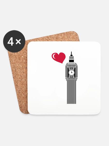 big ben love - Coasters (set of 4) - white