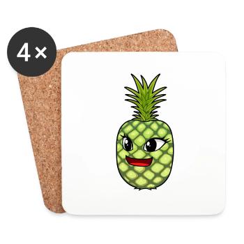 Fruit Renards Fruit Été Ananas - Dessous de verre (lot de 4) - blanc - Devant