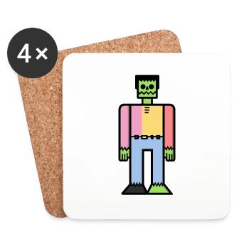 Zombie Halloween Coloré - Dessous de verre (lot de 4) - blanc - Devant