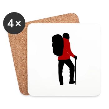 Les randonneurs peuvent être personnalisés - Dessous de verre (lot de 4) - blanc - Devant