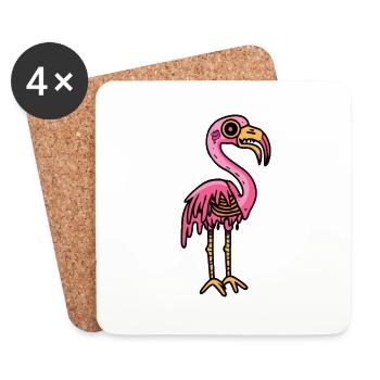 Flamingo Halloween Tier - Untersetzer (4er-Set) - Weiß - Vorne
