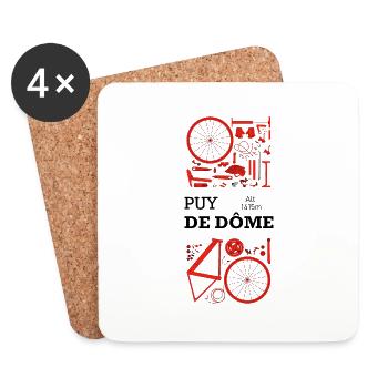 Ich kann nicht, ich habe ein Fahrrad. Puy-de-Dôme. - Untersetzer (4er-Set) - Weiß - Vorne
