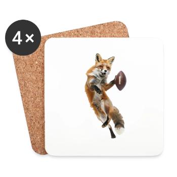Red Fox Football - Coasters (set of 4) - white - Front