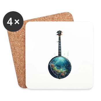 Fish Banjo - Coasters (set of 4) - white - Front