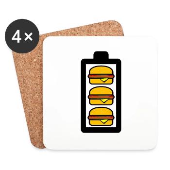 Burger Battery - Dessous de verre (lot de 4) - blanc - Devant