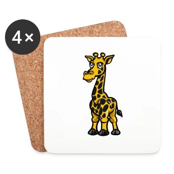 Bande dessinée Girafe - Dessous de verre (lot de 4) - blanc - Devant