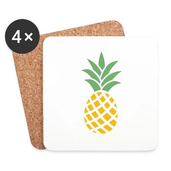 Ananas - Untersetzer (4er-Set) - Weiß - Vorne