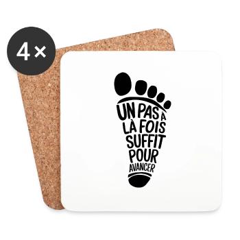 Un pas à la fois suffit pour avancer - Dessous de verre (lot de 4) - blanc - Devant