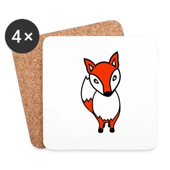 Fox Red Fox Wild Animal Clever Forest Inhabitants - Coasters (set of 4) - white - Front