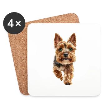 Yorkshire Terrier - Untersetzer (4er-Set) - Weiß - Vorne