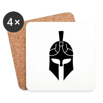 Spartan helmet - Coasters (set of 4) - white - Front