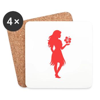 Tiki Girl - Coasters (set of 4) - white - Front