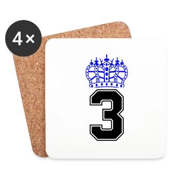 3 krone - Untersetzer (4er-Set) - Weiß - Vorne