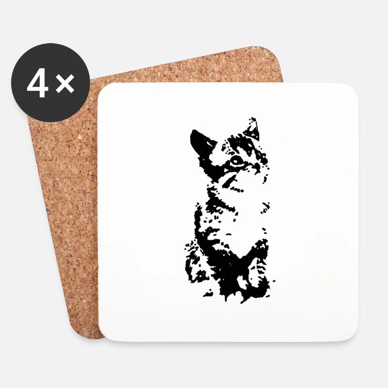Alle Katze - Untersetzer (4er-Set) - Weiß