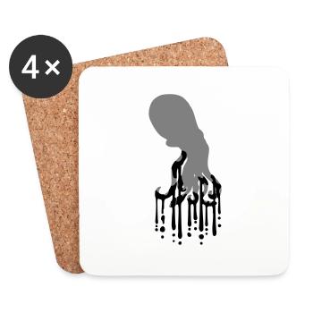 Tentakel Oktopus Tinte Tropfen Graffiti Spray Cool - Untersetzer (4er-Set) - Weiß - Vorne