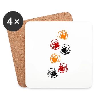 Verre à bière - Dessous de verre (lot de 4) - blanc - Devant