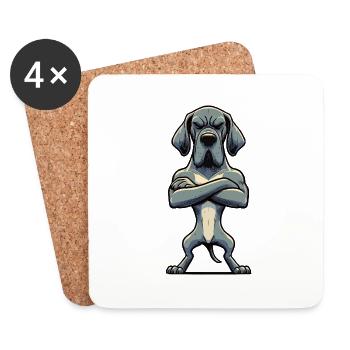 Deutsche Dogge Doggen Doggenbesitzer Doggenfan - Untersetzer (4er-Set) - Weiß - Vorne