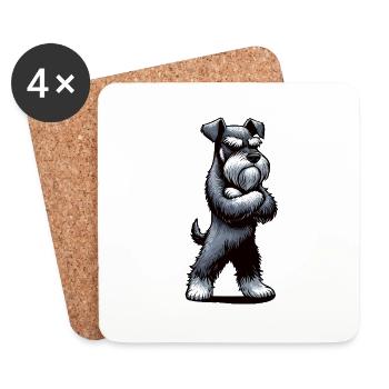 Schnauzer Riesenschnauzer Schnauzerbesitzer - Untersetzer (4er-Set) - Weiß - Vorne