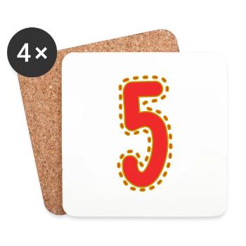 5. 5 YEARS. 5th ANNIVERSARY. 5 YEAR ANNIVERSARY - Coasters (set of 4) - white - Front