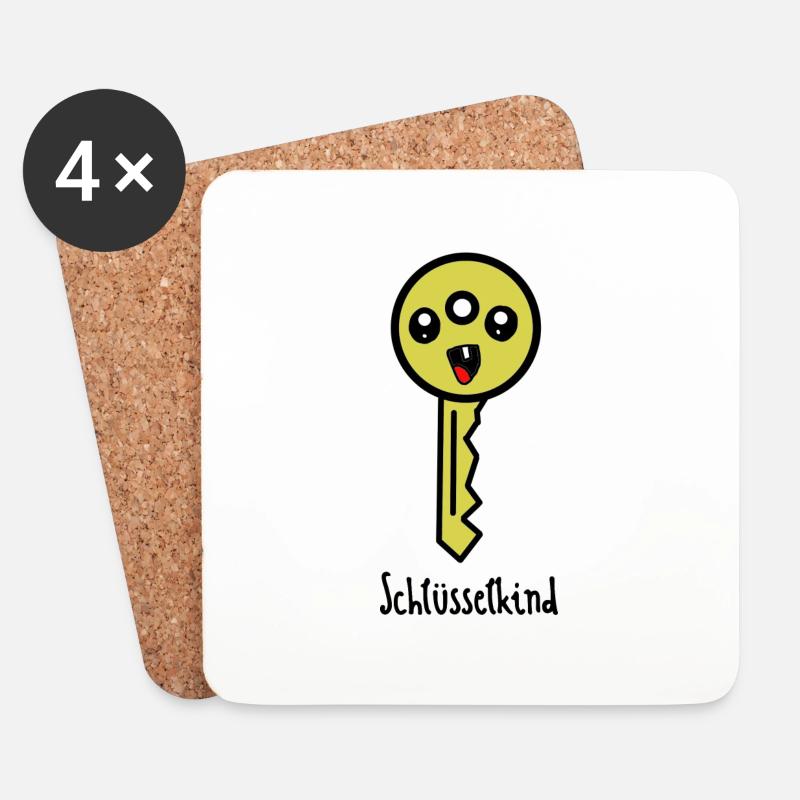 schlüsselkind - Untersetzer (4er-Set) - Weiß