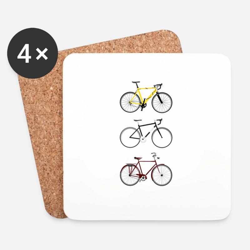 Fahrräder - Untersetzer (4er-Set) - Weiß