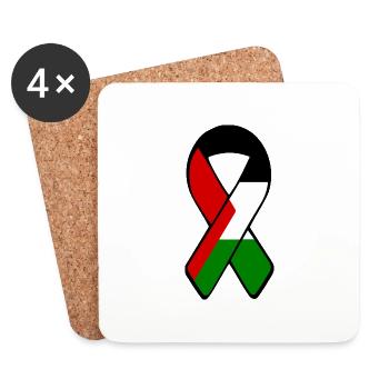 Free palestine - Dessous de verre (lot de 4) - blanc - Devant