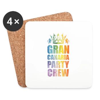 Dicton de l’équipe de fête de Gran Canaria - Dessous de verre (lot de 4) - blanc - Devant