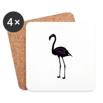 Flamingo Symbol - Coasters (set of 4) - white - Front
