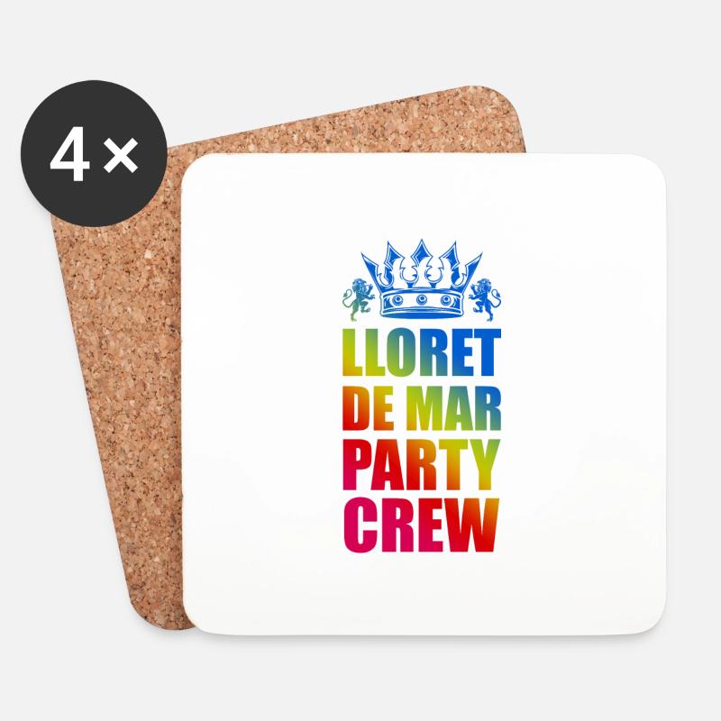 Lloret De Mar Party Crew Spruch - Untersetzer (4er-Set) - Weiß