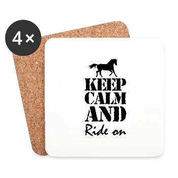 Sport équestre Dressage Saut d’obstacles - Dessous de verre (lot de 4) - blanc - Devant