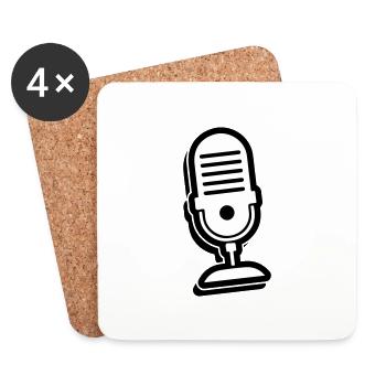 Microphone icon - Coasters (set of 4) - white - Front