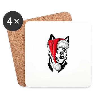 Santa Australian Cattle Dog Christmas Dogs - Coasters (set of 4) - white - Front