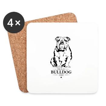 Bulldog Dad English Bulldog Dogs Wilsigns - Coasters (set of 4) - white - Front