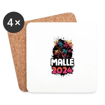 Malle 2024 Voyage de vacances coloré - Dessous de verre (lot de 4) - blanc - Devant