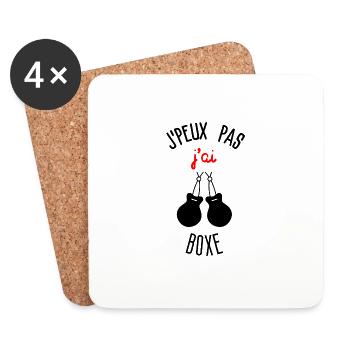 J peux pas j ai Boxe - Dessous de verre (lot de 4) - blanc - Devant