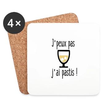 j'peux pas j'ai pastis - Dessous de verre (lot de 4) - blanc - Devant