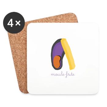fried mussel - Coasters (set of 4) - white - Front