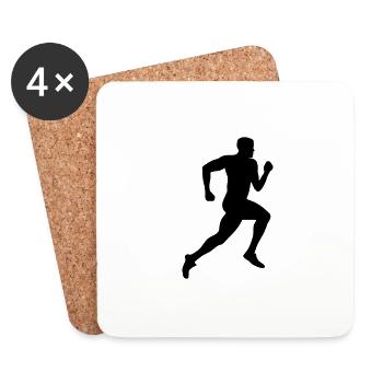 Läufer, Laufen, Running - Untersetzer (4er-Set) - Weiß - Vorne