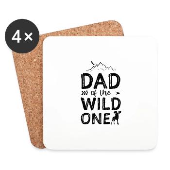 Papa de la nature - père - Dessous de verre (lot de 4) - blanc - Devant