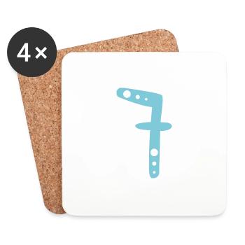 Number 7 - Coasters (set of 4) - white - Front