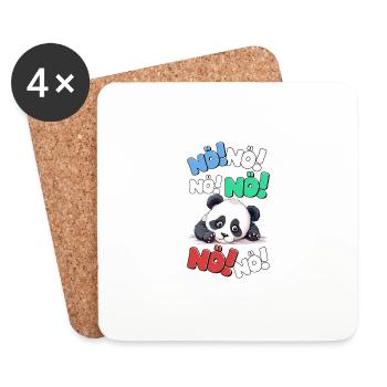 Nö Einfach Nö No Nein Panda Bär Lustig Spruch - Untersetzer (4er-Set) - Weiß - Vorne