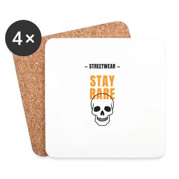 Reste nu Skull Streetwear - Dessous de verre (lot de 4) - blanc - Devant