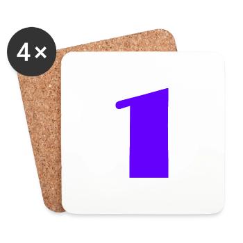 1. 1 AN. 1er ANNIVERSAIRE. ANNIVERSAIRE 1 AN - Dessous de verre (lot de 4) - blanc - Devant