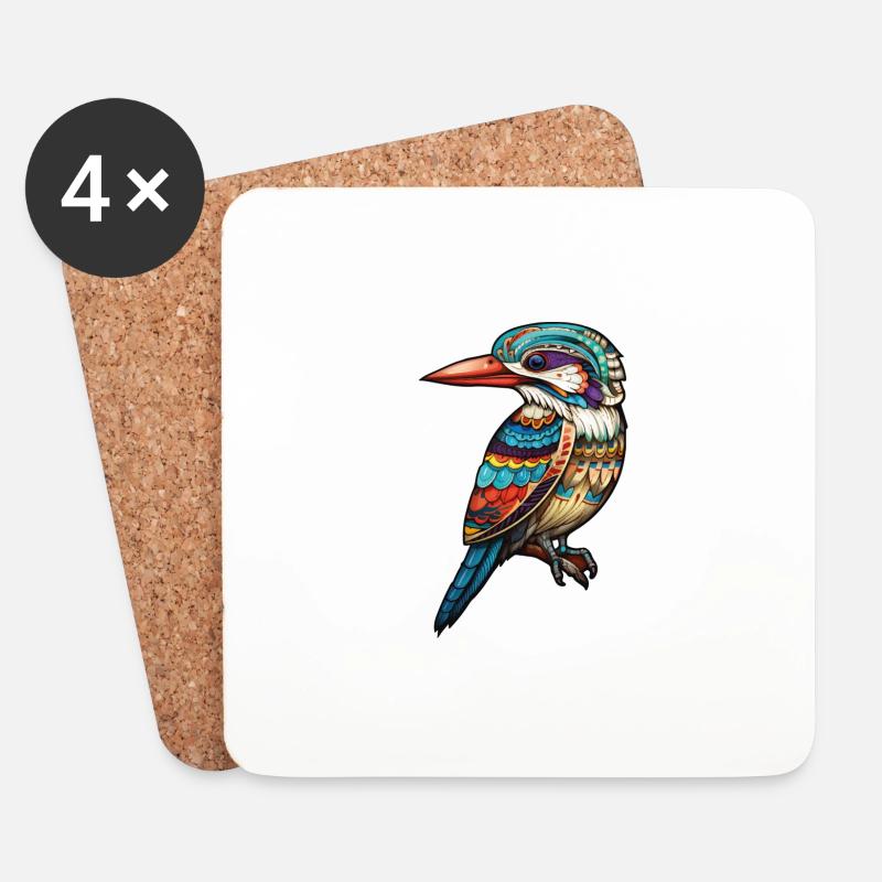 Australien - Kookaburra - Untersetzer (4er-Set) - Weiß