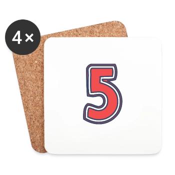 5. 5 ANS. 5e ANNIVERSAIRE. ANNIVERSAIRE 5 ANS - Dessous de verre (lot de 4) - blanc - Devant