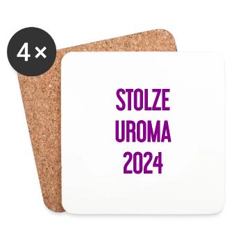 Fière arrière-grand-mère 2024 - Dessous de verre (lot de 4) - blanc - Devant