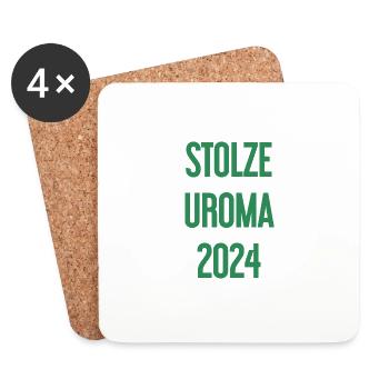 Fière arrière-grand-mère 2024 - Dessous de verre (lot de 4) - blanc - Devant