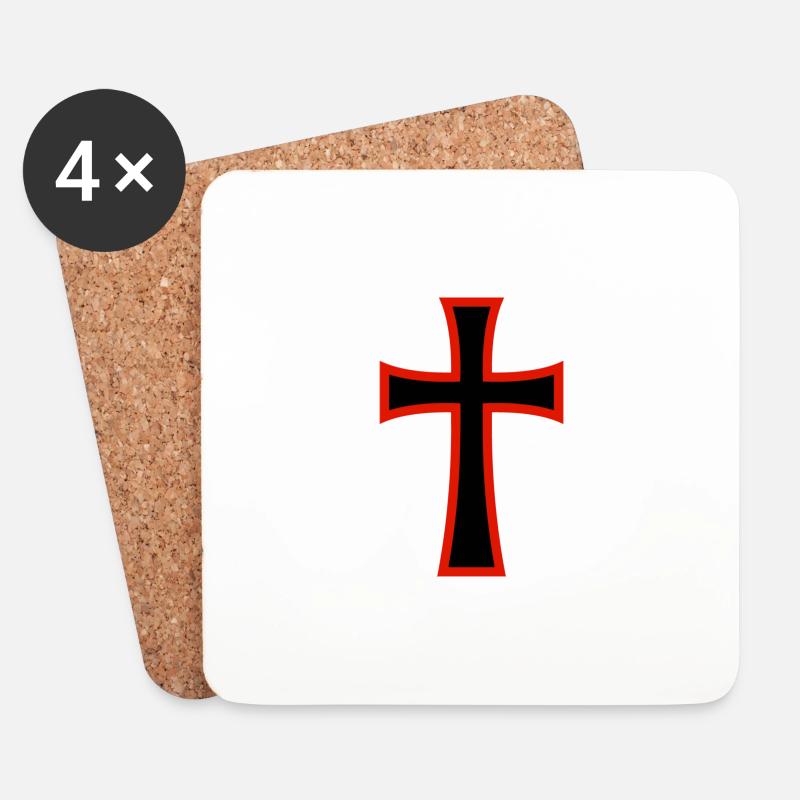 Keltisches Kreuz - Untersetzer (4er-Set) - Weiß