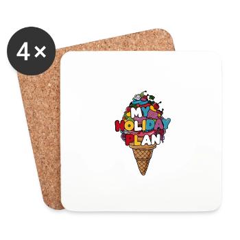 Funny ice cream design and saying - Coasters (set of 4) - white - Front